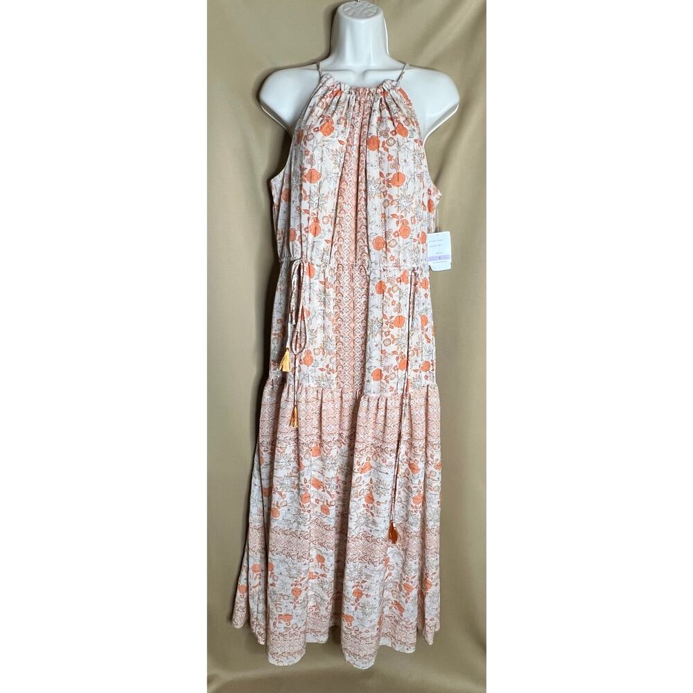 Taylor Rose Beige Floral High Neck Maxi Dress 6 NWT - Picture 4 of 9